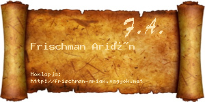 Frischman Arián névjegykártya